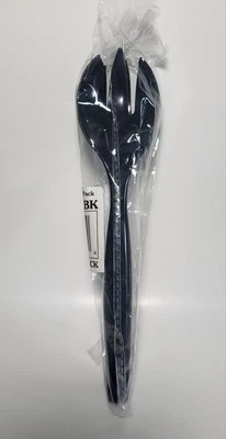 Reusable Plastic Serving Forks 6 Pack Black 10" NEW - Image 1 of 4
