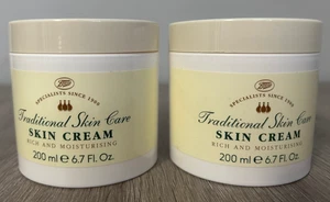 2 X BOOTS TRADITIONAL SKIN CARE FACE CREAM 200ML RICH & MOISTURISING - Picture 1 of 2