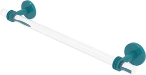 Allied Brass CV-41D-18-GLT Clearview 18" Towel Bar w/ Dot Accents - Glozkin Teal - Picture 1 of 1