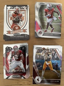 2021 Panini Prizm Draft Picks Football BASE GREEN PURPLE COLOR Complete Your Set