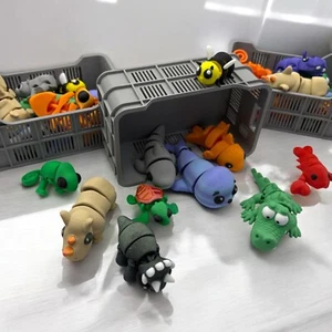 Linda caja de almacenamiento articulada de mercado de animales - 10 animales surtidos juguete inquieto - Imagen 1 de 6
