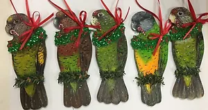 Papagei Weihnachtsschmuck Meyers rotbauchiger Garten Senegal Poicephalus - Bild 1 von 5