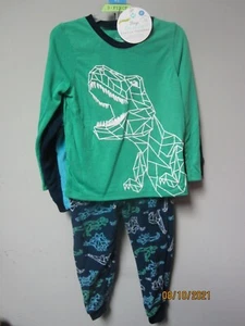 Member's Mark Boys Toddler 3-Piece Dinosaurs Fleece Pajama Set Size 4T - Picture 1 of 3