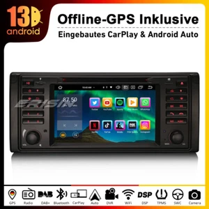 Android 13 Autoradio für BMW 5er E39 M5 GPS DAB RDS CarPlay BT Canbus SWC DVD FM - Bild 1 von 16