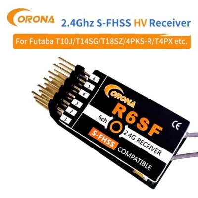 Corona R6SF 2.4GHz S-FHSS/FHSS Compatible 6Ch Micro Receiver for FUTABA T6J/T8J/ - Image 1 of 4