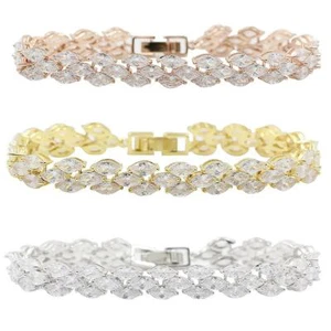Damen Armband 8 mm Zirkonia weiß 750er Gold 18K vergoldet 3 FARBEN B3270L - Bild 1 von 7