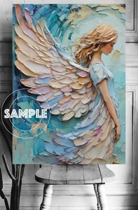 ANGEL WINGS CANVAS PICTURE BEAUTIFUL SHABBY CHIC FRAMED CANVAS WALL ART #49 - Picture 1 of 12