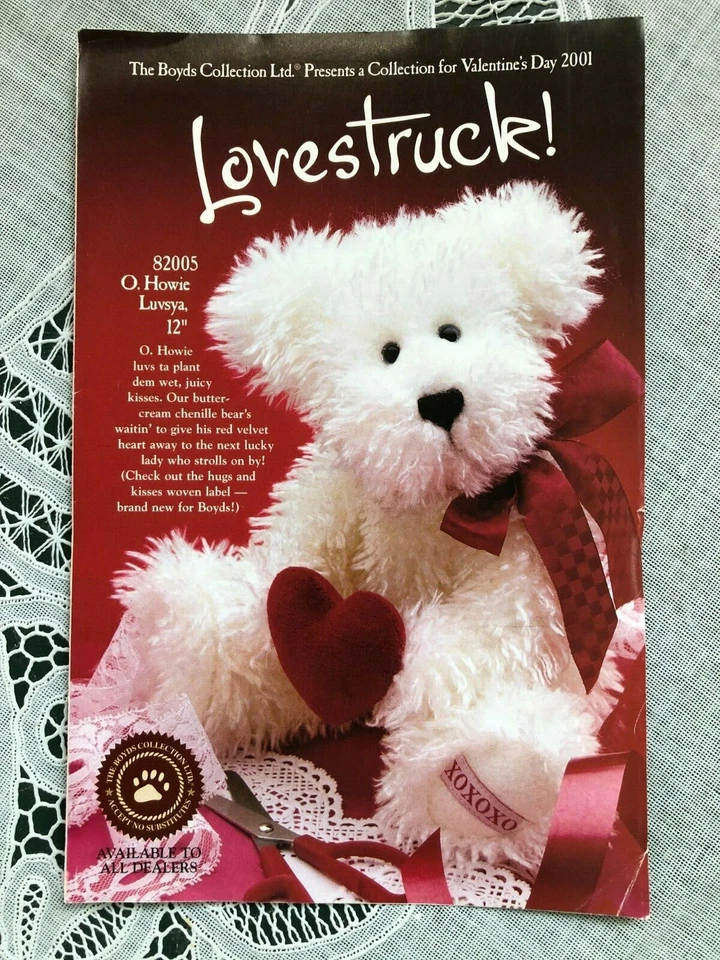 ENESCO 2001 VALENTINE'S DAY BOYDS LOVE STRUCK COLLECTION BROCHURE/BOOKLET