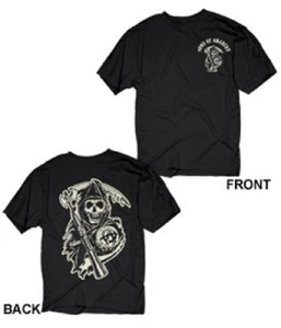Officially Licensed Sons of Anarchy Two Sided Classic Reaper Logo T-shirt - Picture 1 of 1