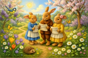 Selten Villeroy & Boch Ostern Spring Bunny Chor Hase Musik Serie - Bild 1 von 7