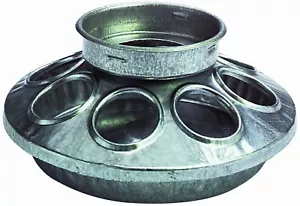 Little Giant Chick Feeder Galvanized Steel Mason Jar Base Eight Feeding Holes - Picture 1 of 2