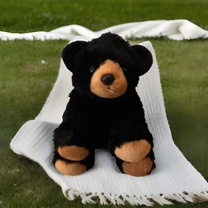 Wild Republic Black and Brown Bear Plush Sitting Small Stuffed Animal 2019 - Picture 1 of 7