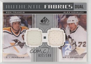 2011 SP Game Used Edition Authentic Fabrics Dual Ron Francis Alex Kovalev HOF
