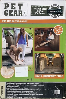 NIB Pet Gear Super Trax Bi-Fold Travel Lite Pet Ramp 42" X 16" - Image 1 of 4