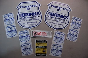 BRINKS BURGLAR BUSTER 2 security yard sign 8 +2 bonus sticker HOME SHOP ALARM - Bild 1 von 7