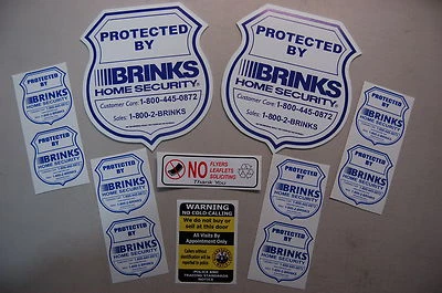 BRINKS BURGLAR BUSTER 2 security yard sign 8 +2 bonus sticker  HOME SHOP ALARM  - Image 1 of 4