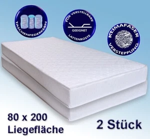 2 Taschenfederkern Matratzen 80x200 Härtegrad mittel 2er-Set TFK Matratze Avance - Bild 1 von 4