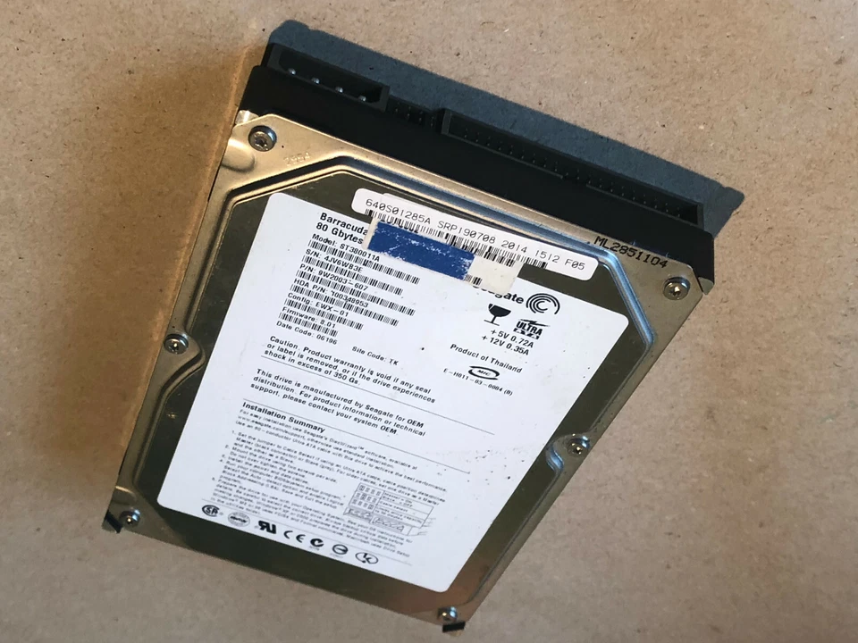 XEROX  Hard Disk 640S01285 A 9W2003-607 - Image 1 of 1