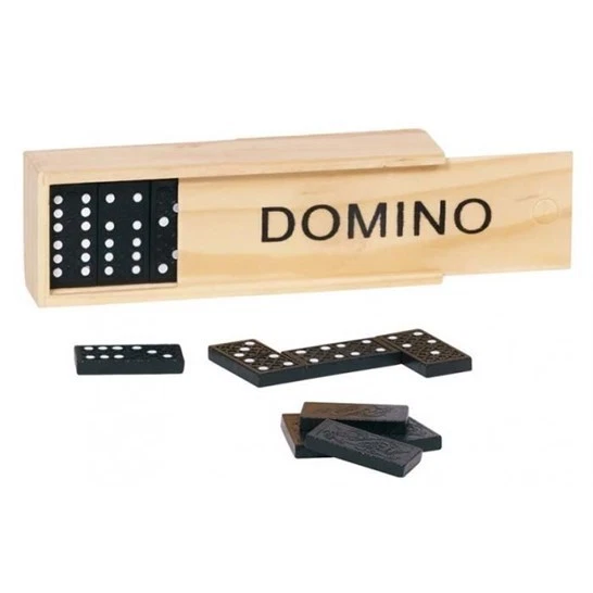 DOMINO SPIEL HOLZKISTE