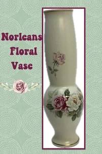 Vintage Norleans schmale Blumenvase Japan Rosen - Bild 1 von 6
