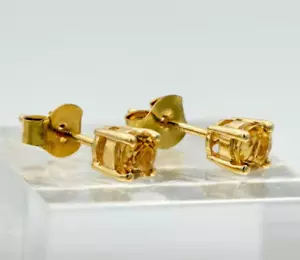 Orecchini a borchie citrino oro giallo 14K - Foto 1 di 3