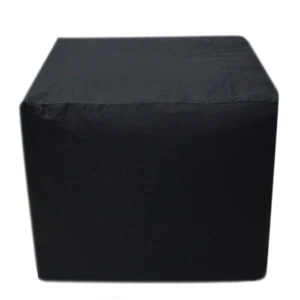 18X18X18" Indian Cotton Square Pouf Cover Black Pouf Ottoman Foot Stool Covers - Picture 1 of 2