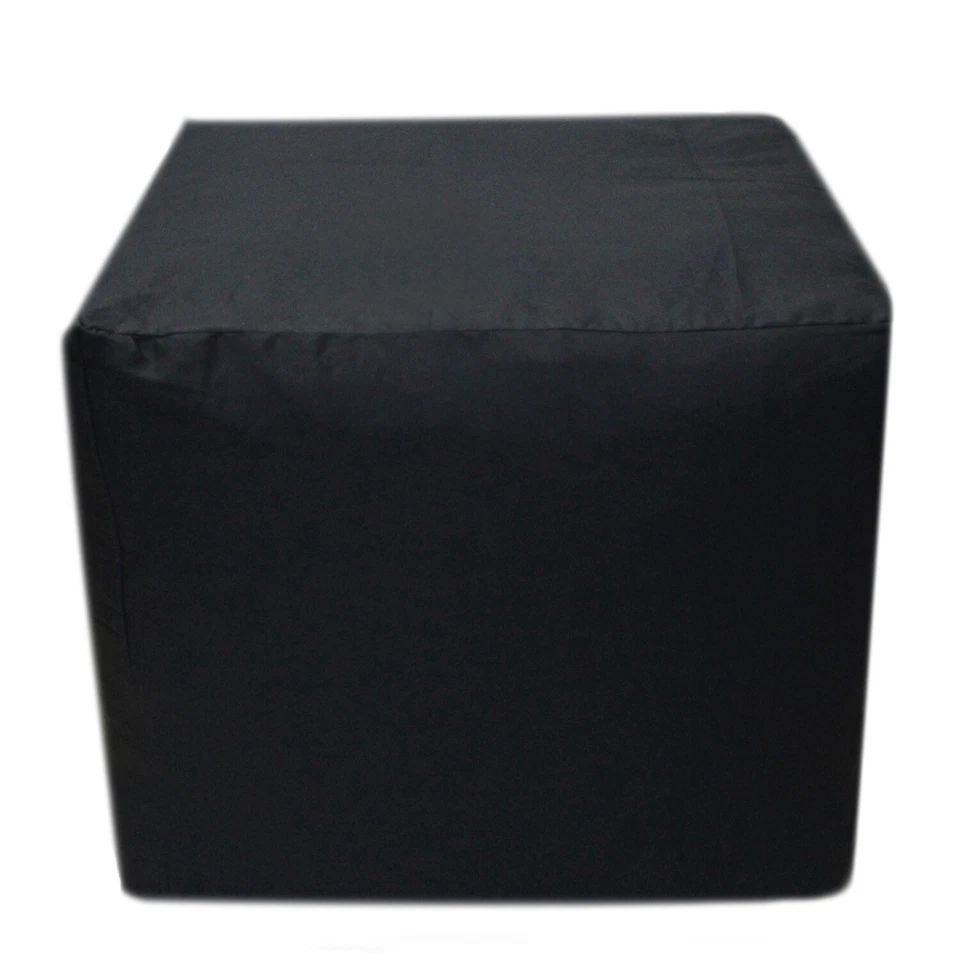 18X18X18" Indian Cotton Square Pouf Cover Black Pouf Ottoman Foot Stool Covers - Image 1 of 2