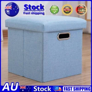 Folding Storage Ottoman Storage Footrest 11.81x11.81x11.81inch Square Footstool - Picture 1 of 24