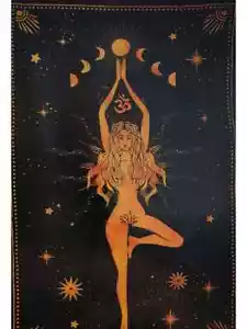 Goddess Moon Phases Om Tapestry – 4.5x6.6 ft Boho Spiritual Wall Hanging Decor - Picture 1 of 2