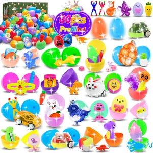 80 Pack Prefilled Easter Eggs with Toys Inside, Plastic Eggs Fillers for Toys Bu - Picture 1 of 7