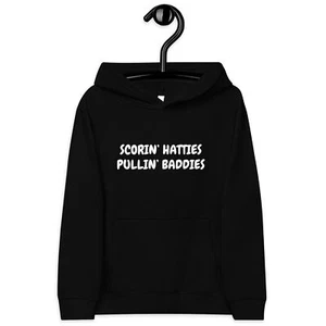 Kids Fleece Hoodie Youth Hockey Fan Sweater Scorin Hatties Pullin Babbies Shirt - Picture 1 of 14