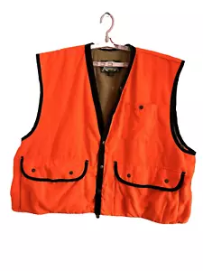Gilet da caccia Cabelas Blaze arancione foderato in pile taglia 3XL bottoni tasche munizioni usato in ottime condizioni - Foto 1 di 9