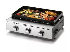 GRILLMEISTER Plancha Gasgrill 9,0 kW, 3 Brenner,Edelstahl Outdoor-Tischgrill NEU - Bild 1 von 7