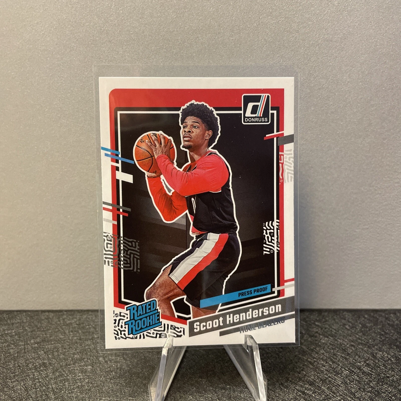Scoot Henderson #250 Press Proof Silver 2023-24 Panini Donruss Portland Blazers