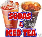 Sodas & Iced Tea Decal 14" Concession Food Truck Soda Pop Drinks Sign Sticker