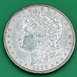 1886 Morgan Dollar vz+ ca. unzirkuliert 90% Silber 1 $ US Münze Sammlerstück - Bild 1 von 4