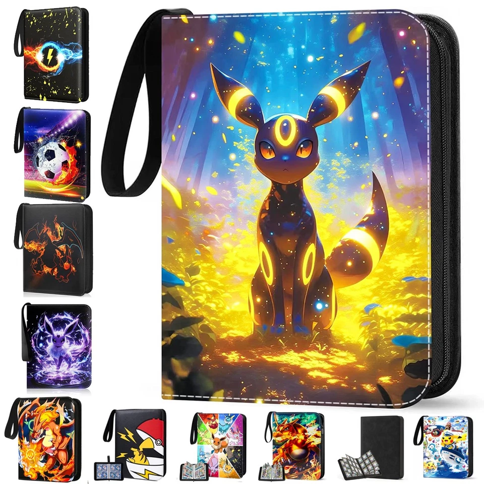 MARKENLOS Sammelalbum für 400/520/900 Pokemon Karten 4-/9- Pocket Sammelmappe Ordner Heft