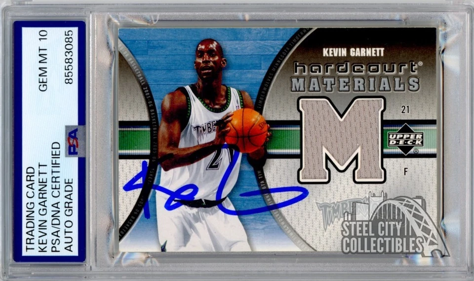 Kevin Garnett 2005-06 UD Hardcourt Autograph Jersey Card #HM-KG PSA/DNA 10 - Image 1 of 1