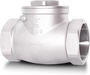 3" NPT Horizontal Check Valve, Stainless Steel Non Return Swing Check Valve, Lev - Picture 1 of 7