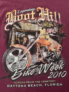 Camiseta gráfica XXL Boot Hill Saloon Daytona Beach 2010 motocicleta - Imagen 1 de 3