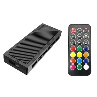 6 Port ARGB Fan Hub + Controller Steuerung 5 x 3-Pin ARGB oder 5 x 4-Pin PWM PC Lüfter - Bild 1 von 4