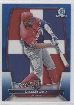 2023 Bowman Chrome WBC Flag Variations Blue Refractor /75 Nelson Cruz #WBC-29 - Image 1 of 2