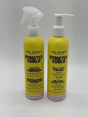 全新 Marc Anthony 严格卷发免洗护发素 + 硬性凝胶 带乳木果油 — 第 1/2 张图片