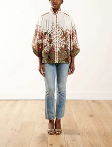 Blusa Floral Zimmermann Empire Batik Talla 0/XS NUEVA CON ETIQUETAS - Imagen 1 de 9