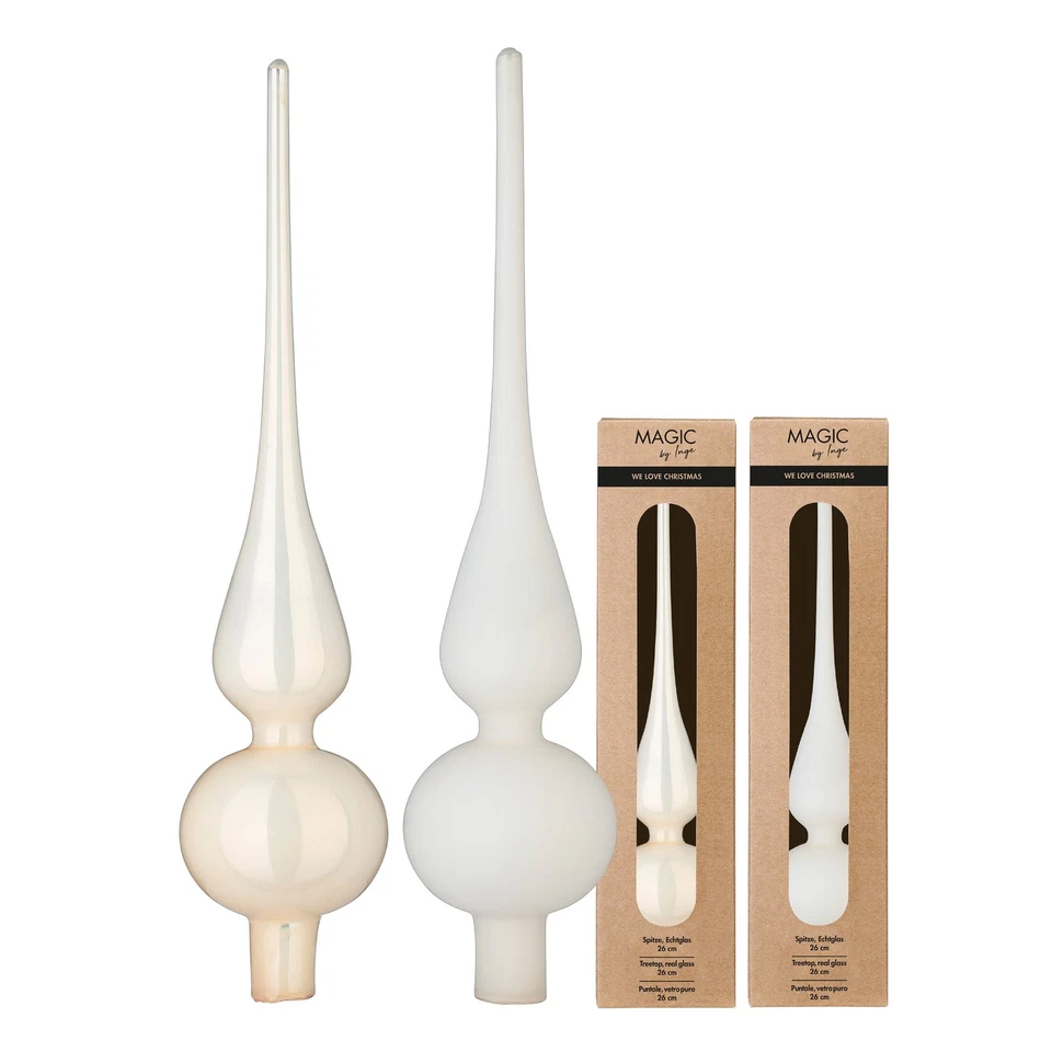 1 Christbaumspitze 26cm Glas Tannenbaumspitze Weihnachtsbaumspitze matt glanz - Bild 1 von 1