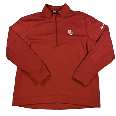 Pullover para Hombres Nike Dri Fit Golf Oklahoma Sooners OU Cuarto Cremallera 1/4 Rojo Talla L Foto 1 de 4