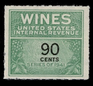 SCOTT #RE144 - 90c WINE STAMP - F-VF UNUSED - Picture 1 of 2