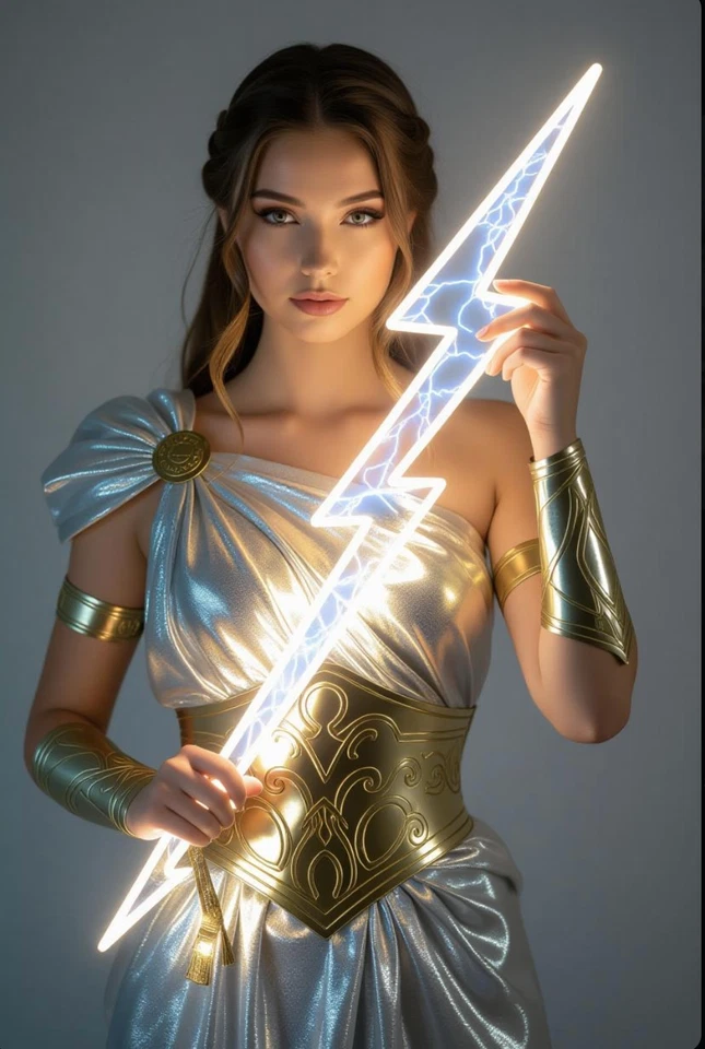 Réplica premium Zeus Lightning Bolt escala 1:1 cosplay utilería superhéroe Foto 1 de 3