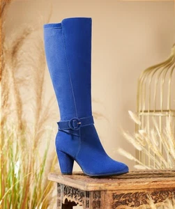 Joe Browns Women's Retro Colour Block Long Knee High Suede Boots - Picture 1 of 6