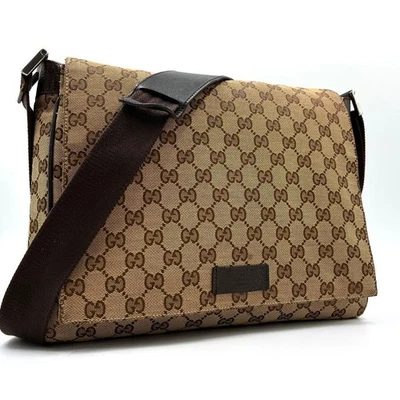 Gucci Shoulder Hand Bag Brown Leather Small Purse Vintage Authentic - Image 1 of 4